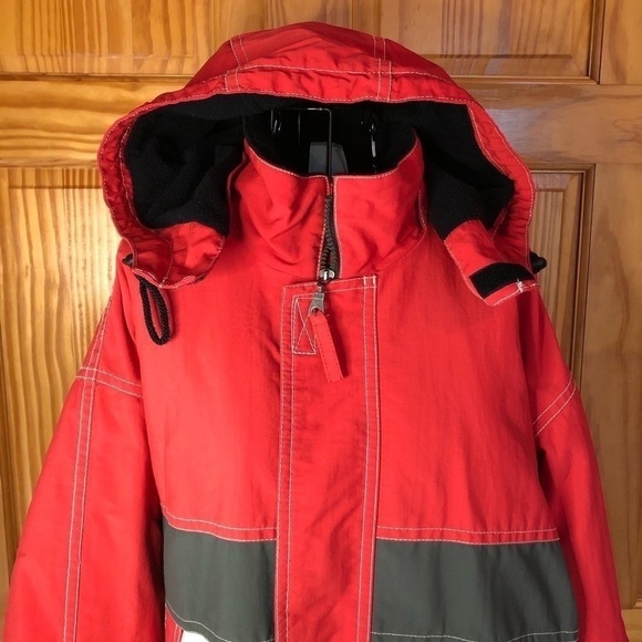Vintage Elho Carving Winter Ski Snowboard Jacket Colorblock Red Tan Size XL - Picture 2 of 15